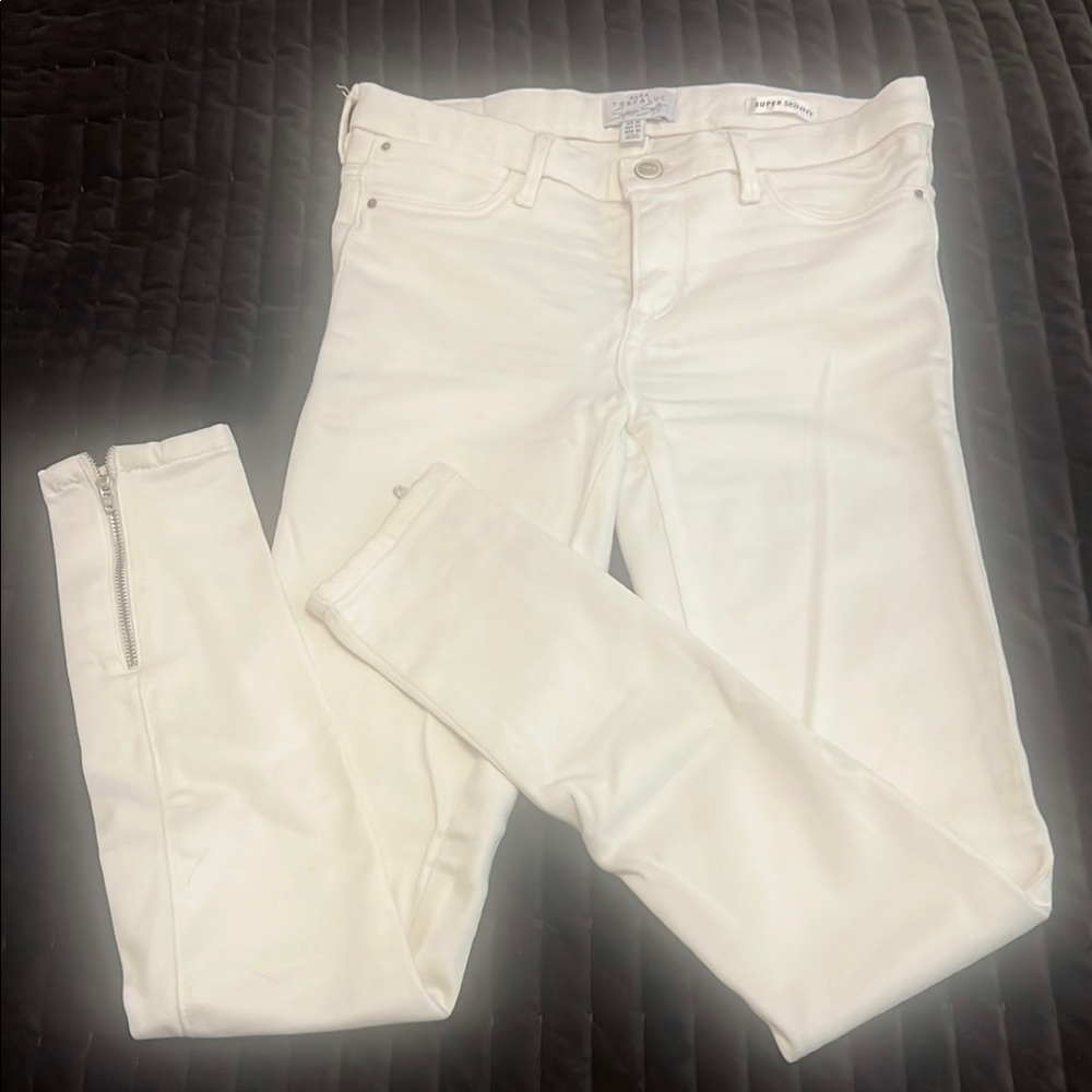 Zara Super Skinny Super Soft White Jeans Size 4
